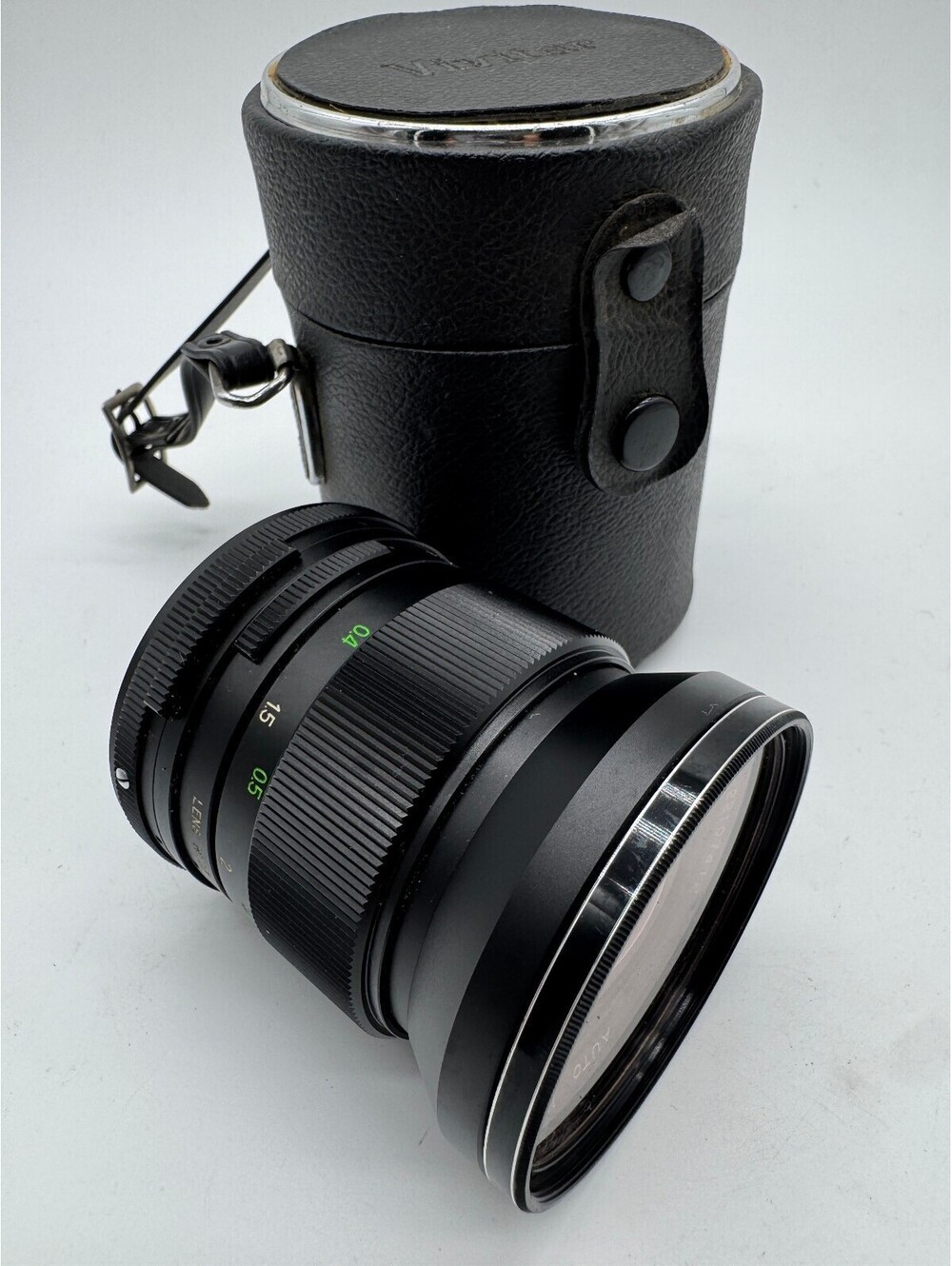 Vivitar Auto Wide-Angle 28mm f/2.5 Lens Kenko Skylight Filter Case Untested